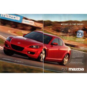 2004 Mazda RX-8 RX8 Sports Car 2 Page Vintage Print Ad Race Track Wall Art